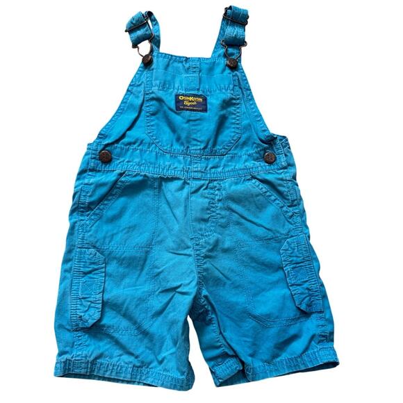 Vintage OshKosh B’gosh Vestbak Teal Overalls 18M – Lightweight Shortalls - Picture 1 of 6
